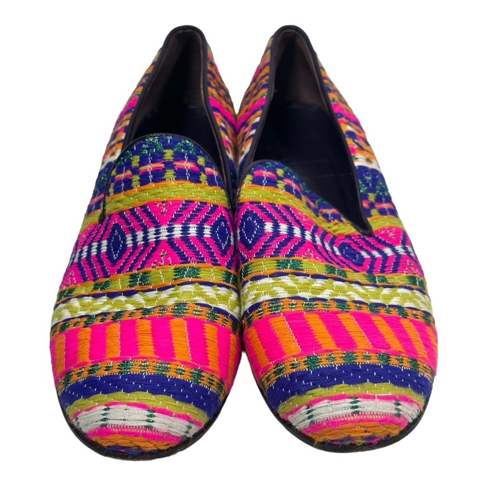 Cecilia Bringheli CB Made in Italy Embroidered Loafer Flats Shoe Colorful US 7.5 - Picture 4 of 9